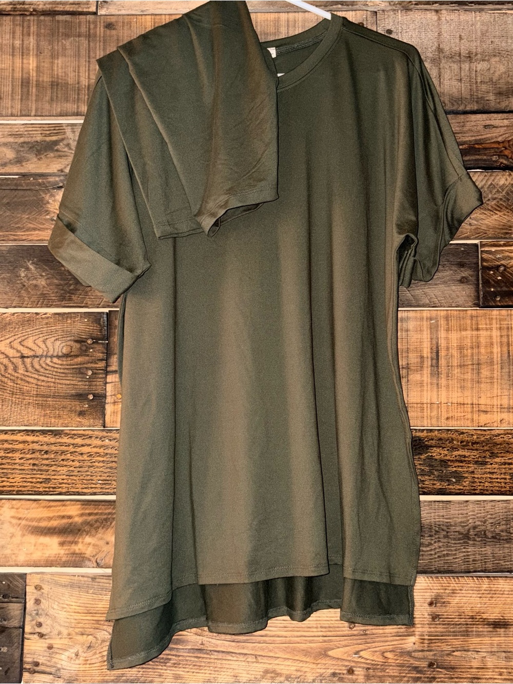 Zenana Olive Green Biker Short Set